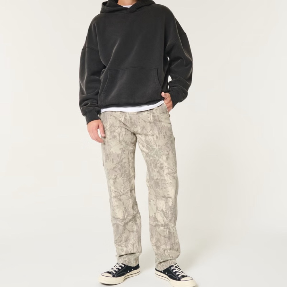 HOLLISTER NWT Men's Cargo Pants Gray Camo Loose Fit Size 32/30 Trending NWT